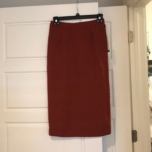 Rust Brown Midi Skirt